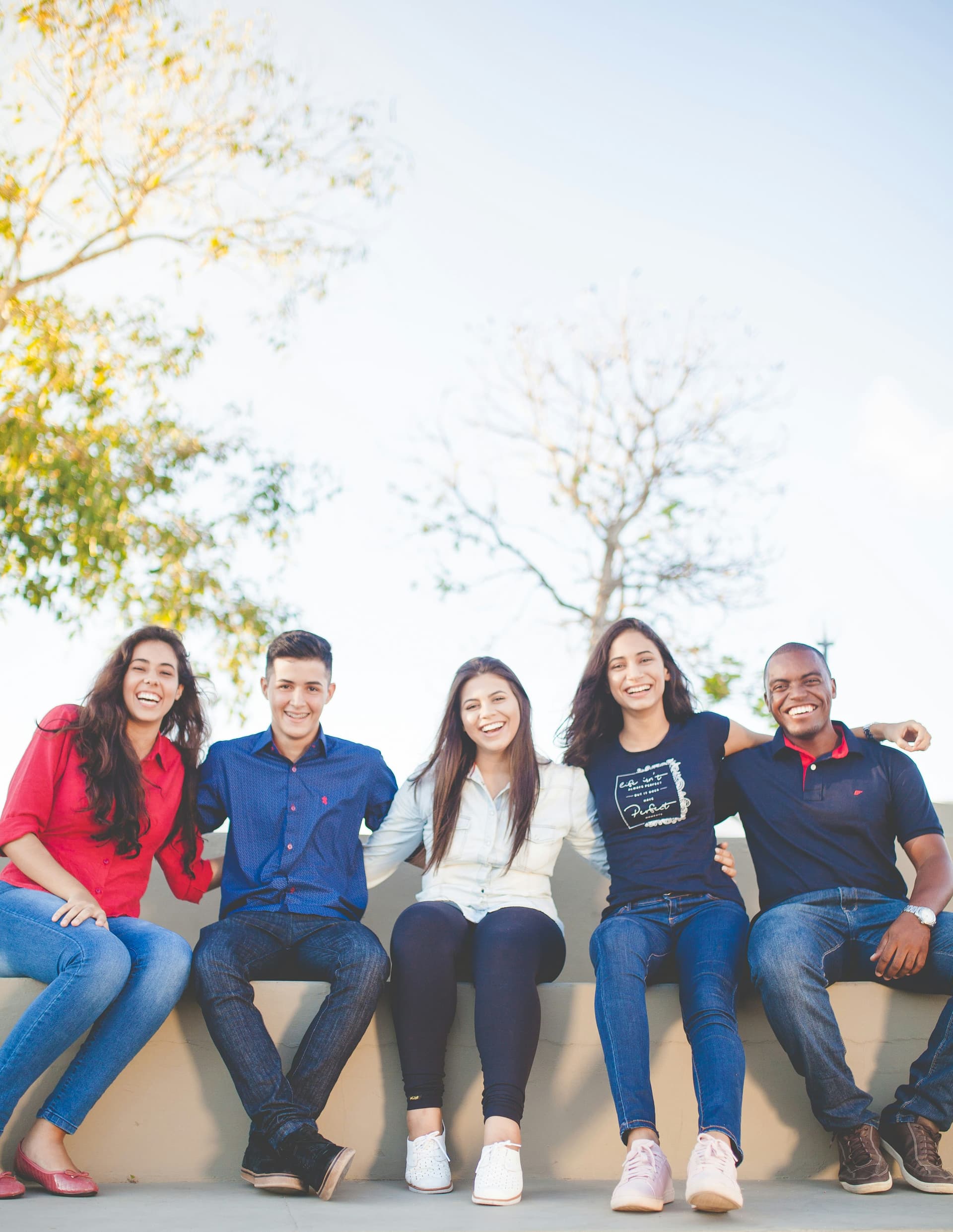 Smiling teenagers